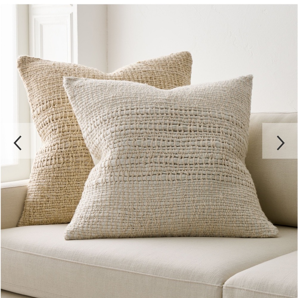 West Elm Cozy Weave Pillow Cover and Insert - White - 24” x 24”